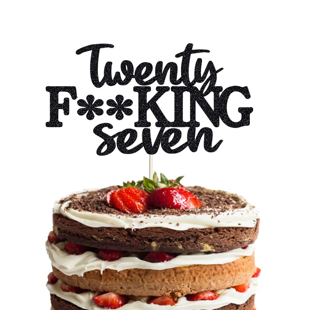 Happy 27th Birthday Cake Topper 27 Birthday Cake Toppers-Black Glitter, Funny 27th Cake Topper for Men,27 Cake Topper For Women, 27th birthday decorations,27th Birthday Cake Topper