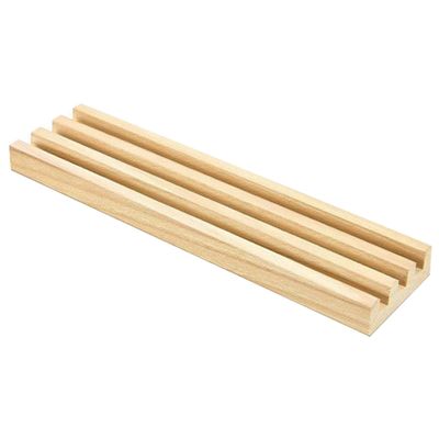 Beaupretty Wooden Domino Racks for Organizing Domino Tiles and Game Cards Natural Wood Holders for Mexican Train Versatile Storage
