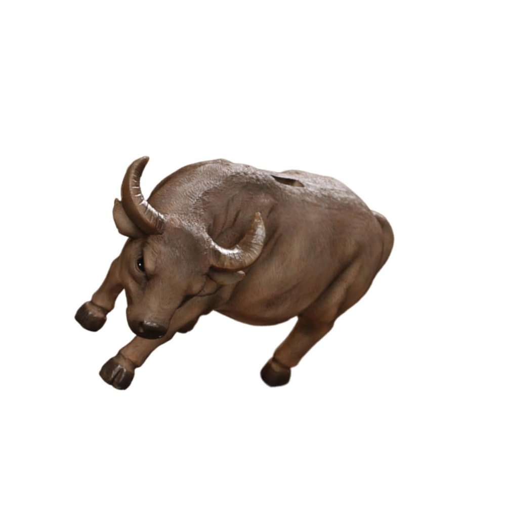 Abaodam Creative Buffalo Coin Bank Artistic Resin Storage Jar for Boy Girl Brown Cartoon Money Pot for Savings Birthday Boy Girl