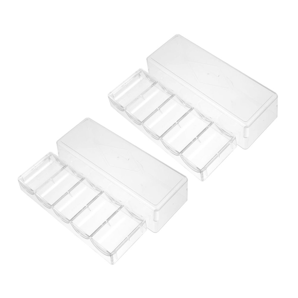 FAVOMOTO 2pcs Poker Chips Tray Poker Chips Organizer Box Storage Containers Lids Storage
