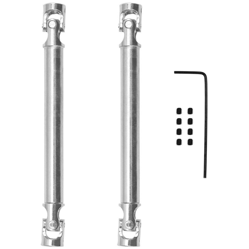 2Pcs Vgoohobby 2mm 3mm 4mm Metal RC Drive Shaft CVD Driveshaft Compatible with WLtoys Axial MN Model WPL Tamiya 1/24 1/18 1/16 1/14 1/12 RC Military Crawler Car Tractor Truck (75-105mm 4-4)