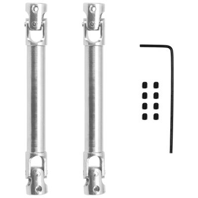 2Pcs Vgoohobby 2mm 3mm 4mm Metal RC Drive Shaft CVD Driveshaft Compatible with WLtoys Axial MN Model WPL Tamiya 1/24 1/18 1/16 1/14 1/12 RC Military Crawler Car Tractor Truck (60-80mm 4-4)