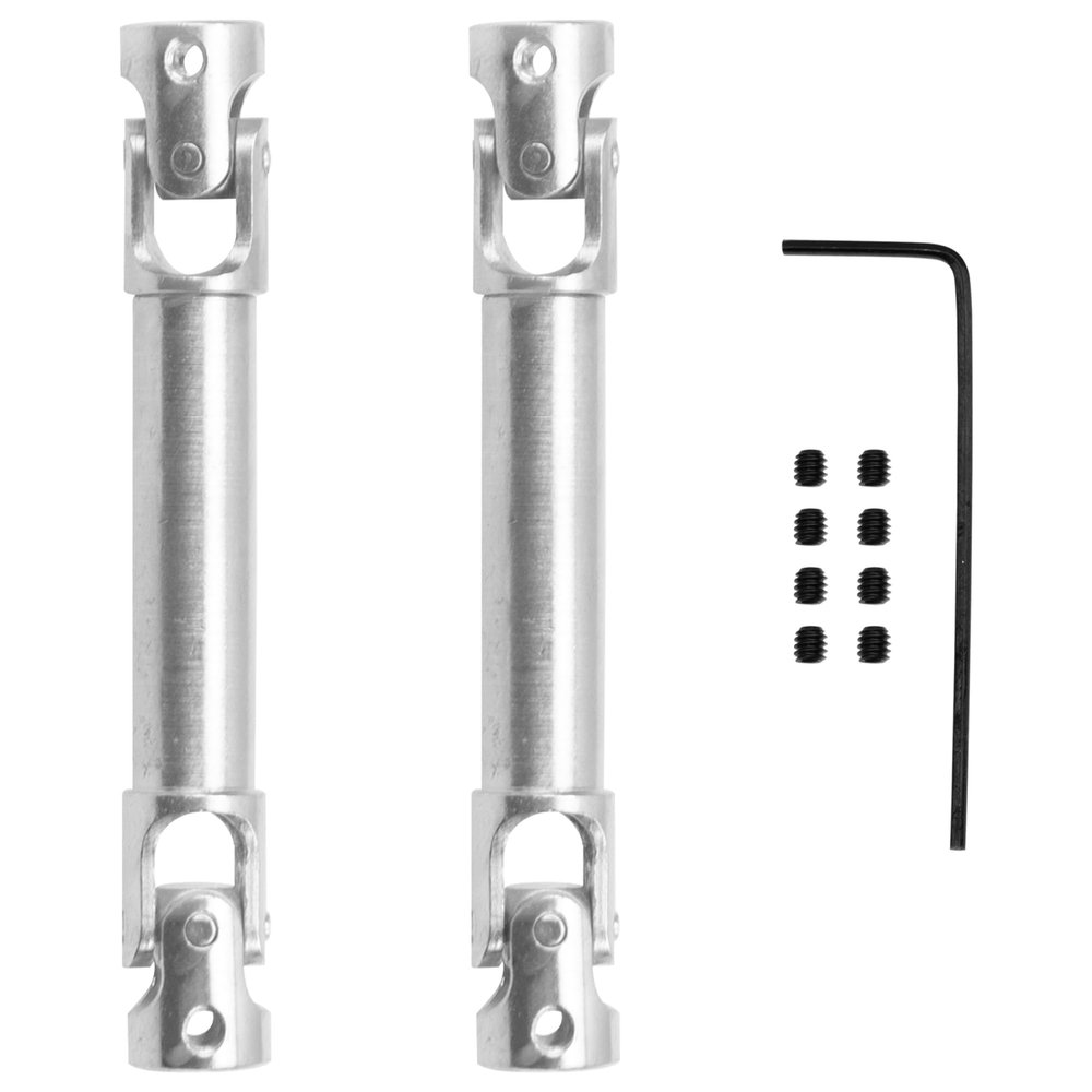 2Pcs Vgoohobby 2mm 3mm 4mm Metal RC Drive Shaft CVD Driveshaft Compatible with WLtoys Axial MN Model WPL Tamiya 1/24 1/18 1/16 1/14 1/12 RC Military Crawler Car Tractor Truck (50-65mm 4-4)