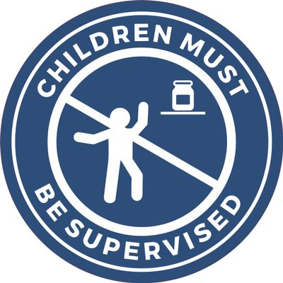 Circle Plus Children Must Be Supervised Wall or Door Sign | Safety Signs For Babies and Toddlers Daycare - Medium