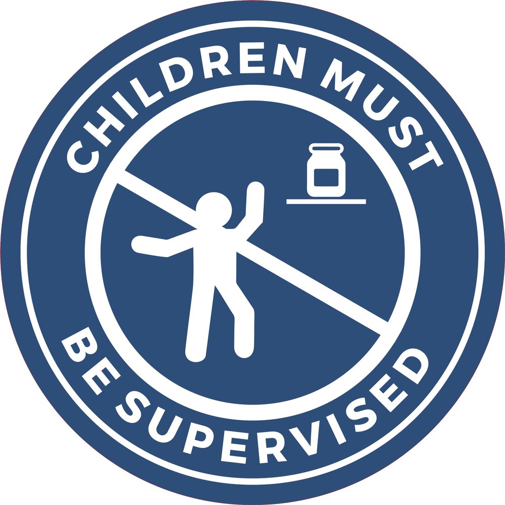 Circle Plus Children Must Be Supervised Wall or Door Sign | Safety Signs For Babies and Toddlers Daycare - Medium