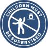 Circle Plus Children Must Be Supervised Wall or Door Sign | Safety Signs For Babies and Toddlers Daycare - Medium view 1