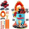 30PCS Truck Cake Decorations Truck Cake Toppers Red Blue Yellow Green Balls Race Car Cake Toppers for Truck Themed Racing Car Party Decorations Supplies view 1