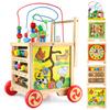 Wooden Activity Cube 6 in 1 Montessori Educational Learning Sensory Toys for 1 Year Old 12-18 Months Boys Girls First Birthday Gifts for Baby Toddler Toys Age 1-2 Bead Maze Shape Sorter Abacus view 1