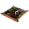Vintage Bird Flower Dice Tray PU Leather Dice Rolling Tray Folding Dice Holder for Dice Games, Like RPG, DND and Other Table Games view 1