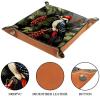 Vintage Bird Flower Dice Tray PU Leather Dice Rolling Tray Folding Dice Holder for Dice Games, Like RPG, DND and Other Table Games view 3