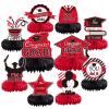 10PCS Graduation Decorations Class of 2025 Centerpieces, Congrats Grad Honeycomb Table Toppers for Graduation Party Favors, 2026 Graduation Party Decorations (10PCS, Red & Black) view 1