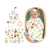ZURLEFY Animal Newborn Swaddle Blanket, Baby Receiving Blankets with Headband and Beanie Set for Boys Nursery Swaddle Wrap (61-09) view 1