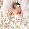 ZURLEFY Animal Newborn Swaddle Blanket, Baby Receiving Blankets with Headband and Beanie Set for Boys Nursery Swaddle Wrap (61-09) view 4