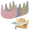 4 Pieces High Chair Placemat Silicone, Clean and Hygienic, Suitable for Tripp Trapp High Chair Tray Cover (Pink+Grey+Khaki+Green) view 1