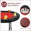 DC DICLASSE Upgrade 10 Player Poker Table, 84" Folding Oval Table with Stainless Steel Coasters & Cushion Rails, Casino Felt Top Texas Hold'em Table, Red view 2