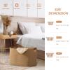 danpinera 108 L Blanket Basket for Living Room, Toy Basket With Leather Handle, Large Storage Bins for Toys, Pillows, Clothes, Rectangle Large Cotton Rope Basket, 25*16*16 Jute view 4