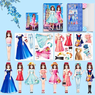 Daniel Axel Magnetic Dress Up Paper Doll,Magnet Princess Dress Up Dolls for Girls Ages 4-7 Kids,Travel Activities Road Trip Car Ride Interactive Learning Created Imagine Set Birthday Gift (G Set)