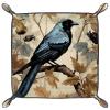 Autumn Crow Bird Dice Tray PU Leather Dice Rolling Tray Folding Dice Holder for Dice Games, Like RPG, DND and Other Table Games view 2