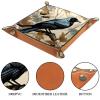 Autumn Crow Bird Dice Tray PU Leather Dice Rolling Tray Folding Dice Holder for Dice Games, Like RPG, DND and Other Table Games view 3