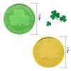 ccHuDE 120 Pcs 3.5cm St.Patrick's Day Shamrock Coins Cute Clover Coins Small Green Golden Coins Good Luck Coins Party Decoration Coins for Party Supplies view 3