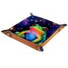 Galaxy Frog Dice Tray PU Leather Dice Rolling Tray Folding Dice Holder for Dice Games, Like RPG, DND and Other Table Games view 1
