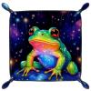 Galaxy Frog Dice Tray PU Leather Dice Rolling Tray Folding Dice Holder for Dice Games, Like RPG, DND and Other Table Games view 2