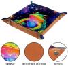 Galaxy Frog Dice Tray PU Leather Dice Rolling Tray Folding Dice Holder for Dice Games, Like RPG, DND and Other Table Games view 3