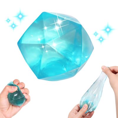 1pcs Blue Big 2.45 Stress Cube Masonry Ice Squishy Stress Balls-Diamond Malt Sugar Ball-Fidget Toy for Your Best Mellow and Chill-Square Shape Hand Exercise Balls- Age 3 to Adult