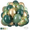 Green and Gold Balloons, 12 Inch Dark Emerald Green Sage Green Metallic Gold Balloon Green Gold Confetti Balloons for Birthday Wedding Christmas New Year Eve Party Decorations view 1