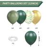 Green and Gold Balloons, 12 Inch Dark Emerald Green Sage Green Metallic Gold Balloon Green Gold Confetti Balloons for Birthday Wedding Christmas New Year Eve Party Decorations view 2