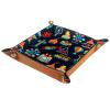 Amusement Park Pattern Dice Tray PU Leather Dice Rolling Tray Folding Dice Holder for Dice Games, Like RPG, DND and Other Table Games view 1