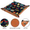Amusement Park Pattern Dice Tray PU Leather Dice Rolling Tray Folding Dice Holder for Dice Games, Like RPG, DND and Other Table Games view 3