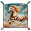 Animal Horses Dice Tray PU Leather Dice Rolling Tray Folding Dice Holder for Dice Games, Like RPG, DND and Other Table Games view 2