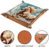 Animal Horses Dice Tray PU Leather Dice Rolling Tray Folding Dice Holder for Dice Games, Like RPG, DND and Other Table Games view 3