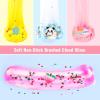 10 Pack Cloud Slime Kit with Blue Cake Fruits Animals, and Pink Games Charms, Scented Valentine Day Butter Slime Supplies for Girls and Boys, Stress Relief Toy for Kids, Education Birthday Party Favor view 4