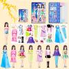 Daniel Axel Magnetic Dress Up Paper Doll,Magnet Princess Dress Up Dolls for Girls Ages 4-7 Kids,Travel Activities Road Trip Car Ride Interactive Learning Created Imagine Set Birthday Gift (E Set) view 1