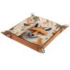 Autumn Leaves Fox Dice Tray PU Leather Dice Rolling Tray Folding Dice Holder for Dice Games, Like RPG, DND and Other Table Games view 1