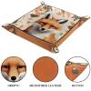 Autumn Leaves Fox Dice Tray PU Leather Dice Rolling Tray Folding Dice Holder for Dice Games, Like RPG, DND and Other Table Games view 3