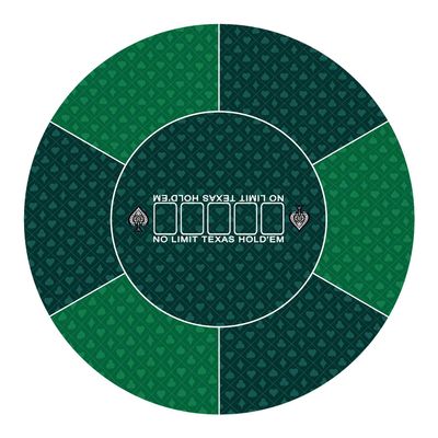 IKULE 24 inch Round Poker Mat for Texas Holdem Portable Poker Table Top with Art Deco Layout Print Smooth Surface Players Game for Games Everywhere