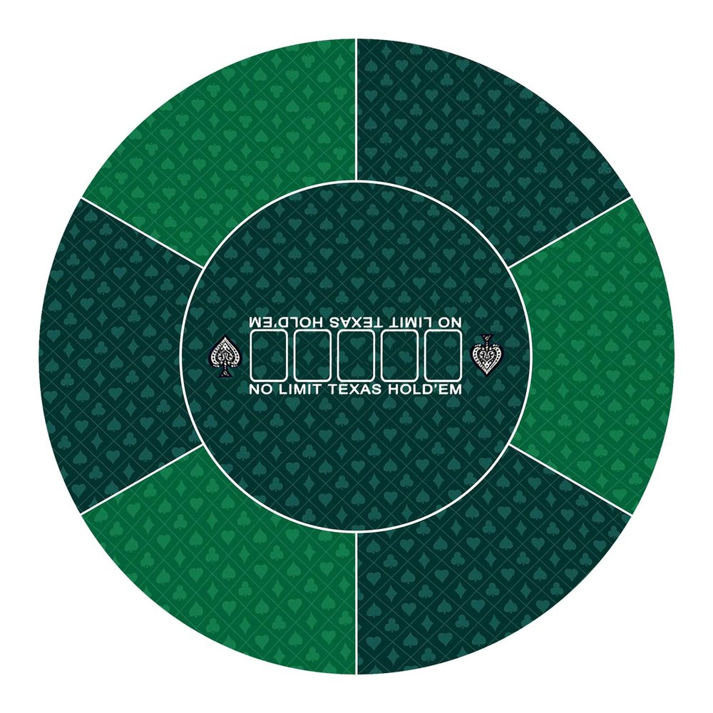 IKULE 24 inch Round Poker Mat for Texas Holdem Portable Poker Table Top with Art Deco Layout Print Smooth Surface Players Game for Games Everywhere