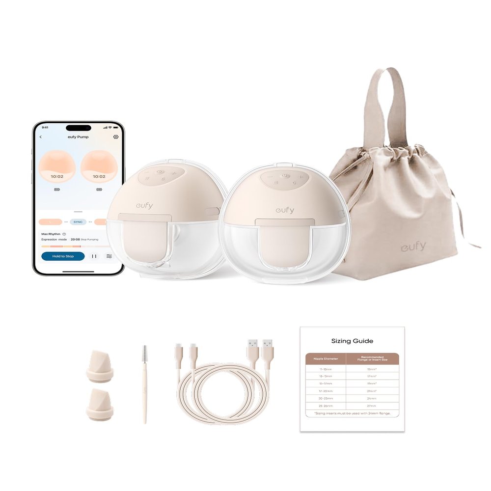 eufy Security Wearable Breast Pump E10, Hands-Free Electric Breast Pump with App Control, Personalized Smart Rhythm, Hospital Grade Suction for More Milk, Portable, Leak-Proof & Ultra-Quiet