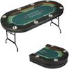 Vilobos Upgraded 8 Player Poker Table for Blackjack Card Game, Foldable Texas Hold'em Table, Portable Casino Table for Game Room with Stainless Steel Cup Holder, Padded Rails, Green Felt Surface view 1