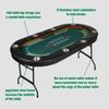 Vilobos Upgraded 8 Player Poker Table for Blackjack Card Game, Foldable Texas Hold'em Table, Portable Casino Table for Game Room with Stainless Steel Cup Holder, Padded Rails, Green Felt Surface view 2