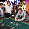 Vilobos Upgraded 8 Player Poker Table for Blackjack Card Game, Foldable Texas Hold'em Table, Portable Casino Table for Game Room with Stainless Steel Cup Holder, Padded Rails, Green Felt Surface view 4