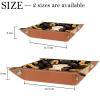 Cow Sunflower Dice Tray PU Leather Dice Rolling Tray Folding Dice Holder for Dice Games, Like RPG, DND and Other Table Games view 3