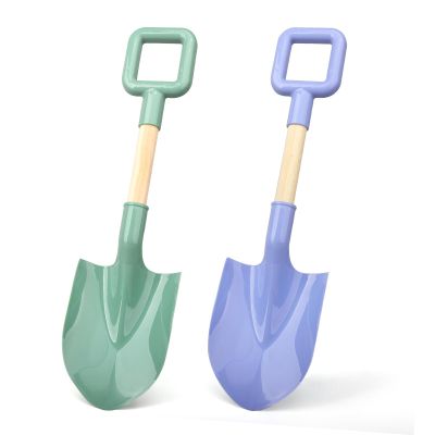 16" Wood Beach Sand Shovel Toys for Kids Adults, Heavy Duty Gardening Tools, Sturdy Spades for Sandbox Table, ABS Plastic Scoop for Sand Snow Shoveling Digging, Backyard Summer Winter Fun 2 Pack