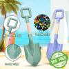 16" Wood Beach Sand Shovel Toys for Kids Adults, Heavy Duty Gardening Tools, Sturdy Spades for Sandbox Table, ABS Plastic Scoop for Sand Snow Shoveling Digging, Backyard Summer Winter Fun 2 Pack view 2