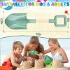 16" Wood Beach Sand Shovel Toys for Kids Adults, Heavy Duty Gardening Tools, Sturdy Spades for Sandbox Table, ABS Plastic Scoop for Sand Snow Shoveling Digging, Backyard Summer Winter Fun 2 Pack view 3