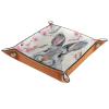 Bunny Cherry Flowers Dice Tray PU Leather Dice Rolling Tray Folding Dice Holder for Dice Games, Like RPG, DND and Other Table Games view 1