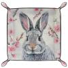 Bunny Cherry Flowers Dice Tray PU Leather Dice Rolling Tray Folding Dice Holder for Dice Games, Like RPG, DND and Other Table Games view 2